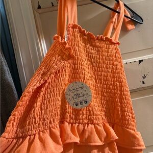Orange Ruffled Top